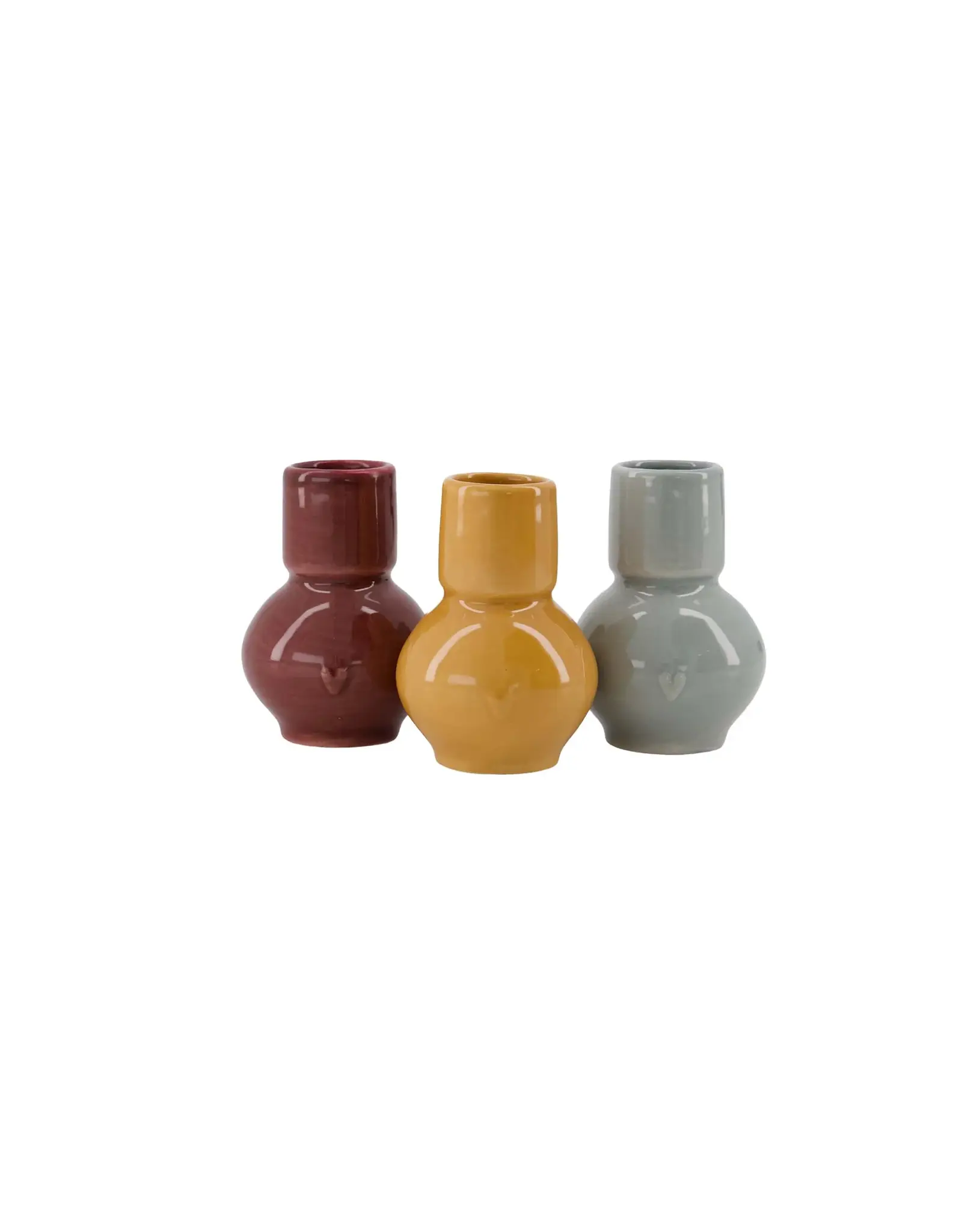 Set 3 vaasjes keramiek multi