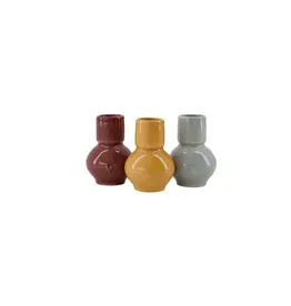 Set 3 vaasjes keramiek multi