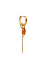 Oorring chain oval brown 1 stuk