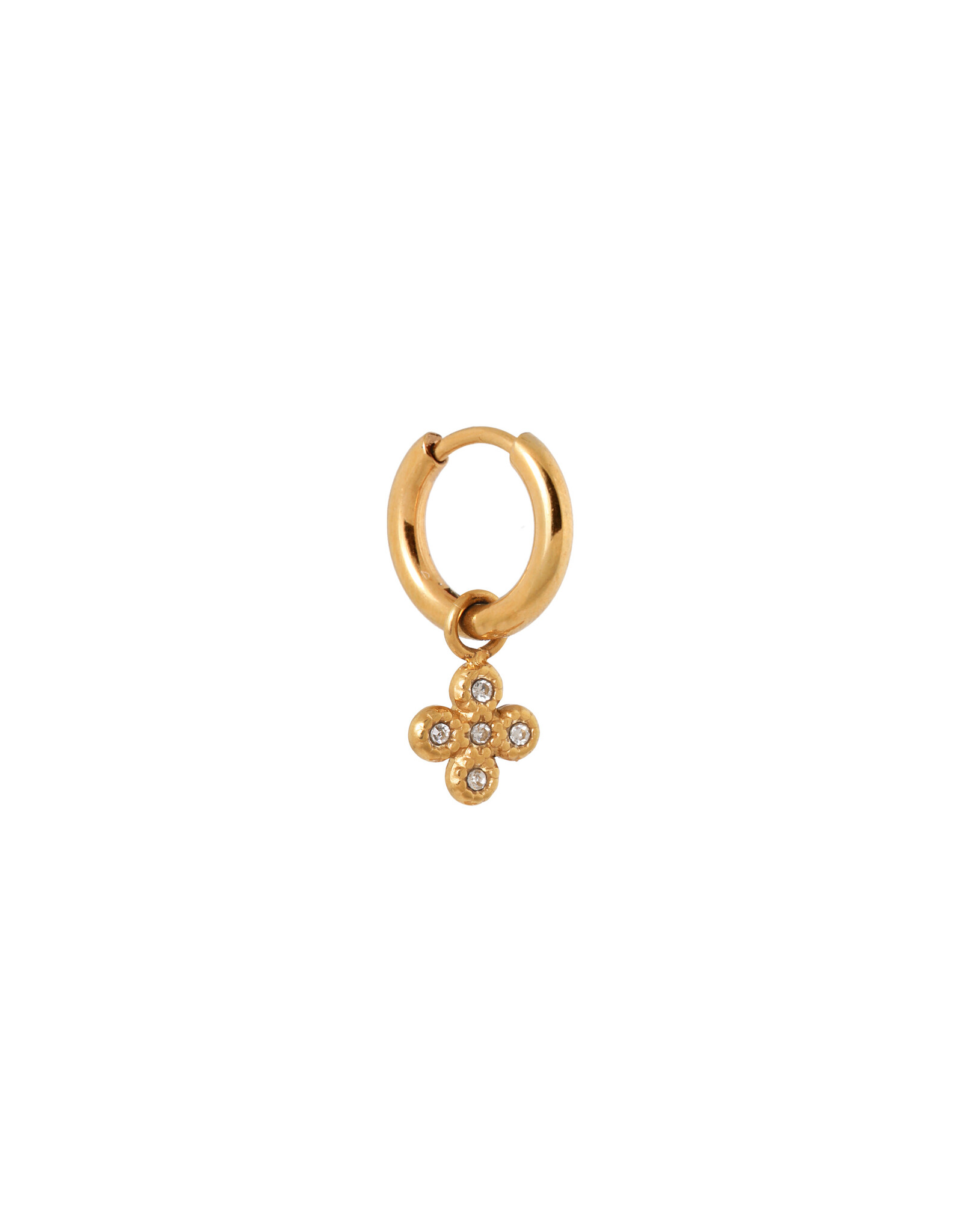 Oorring clover diamond 1 stuk