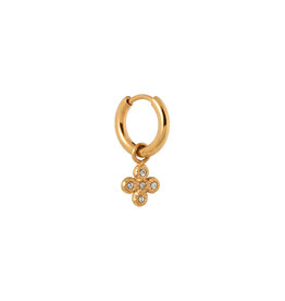 Oorring clover diamond 1 stuk