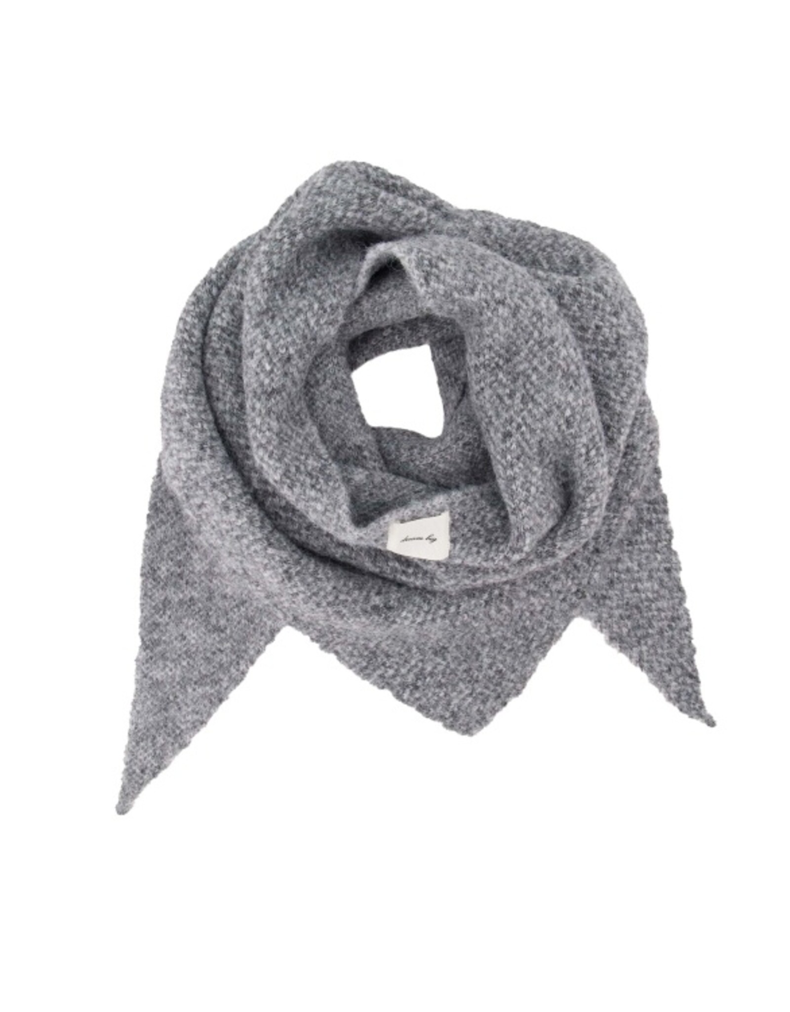 Sjaal triangle herringbone grey