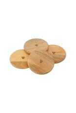 Set 4 houten onderzetters