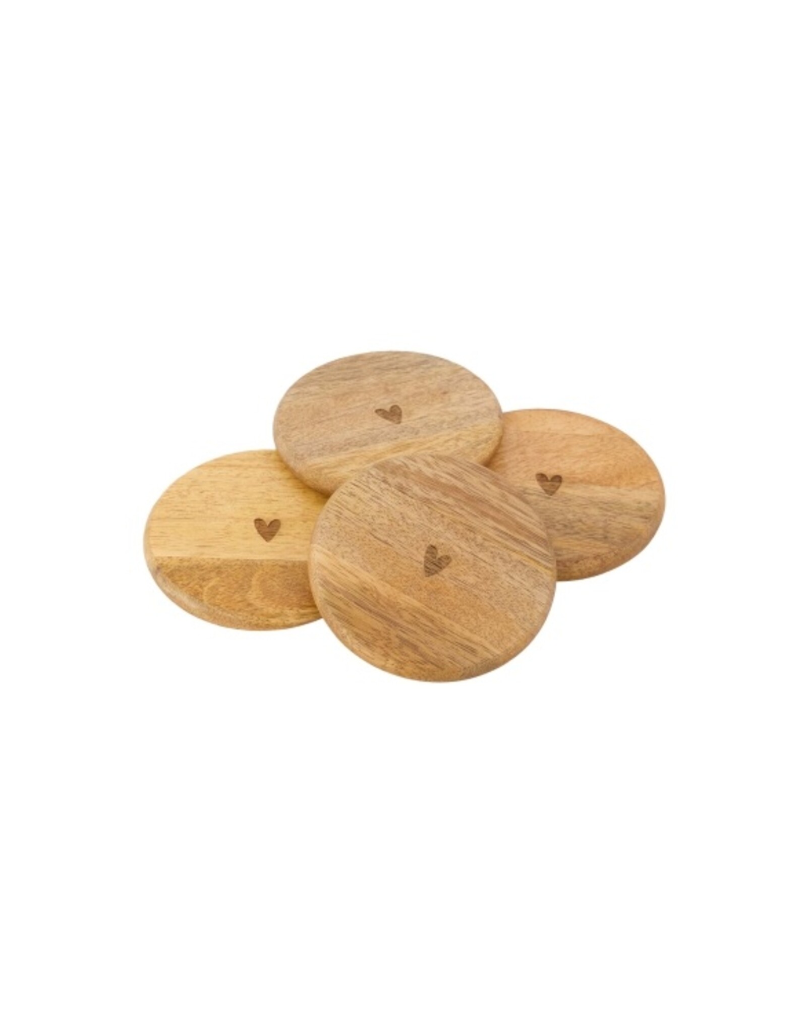Set 4 houten onderzetters