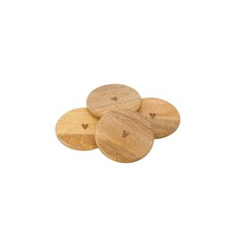 Set 4 houten onderzetters