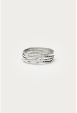 Ring draden hammered zilver