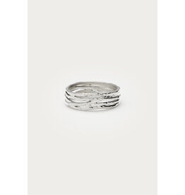 Ring draden hammered zilver