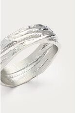 Ring draden hammered zilver