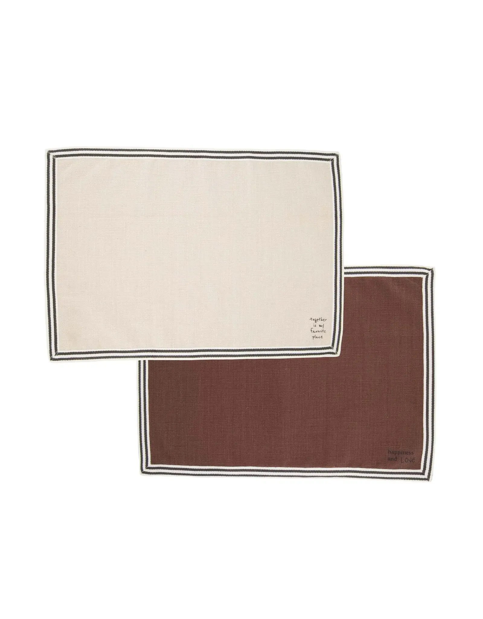 Set van 2 dubbelzijdige placemats