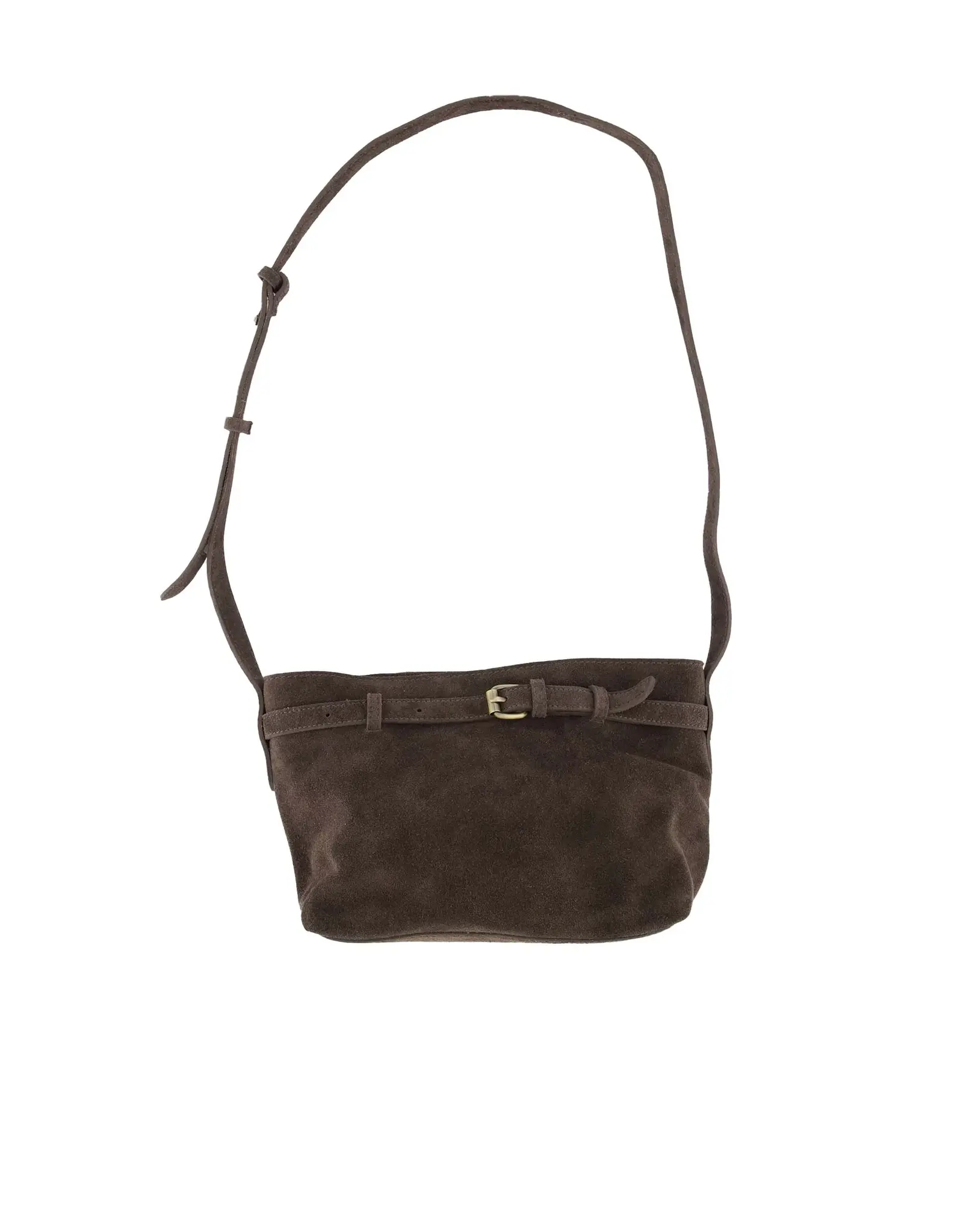 Suede bag strap detail choco
