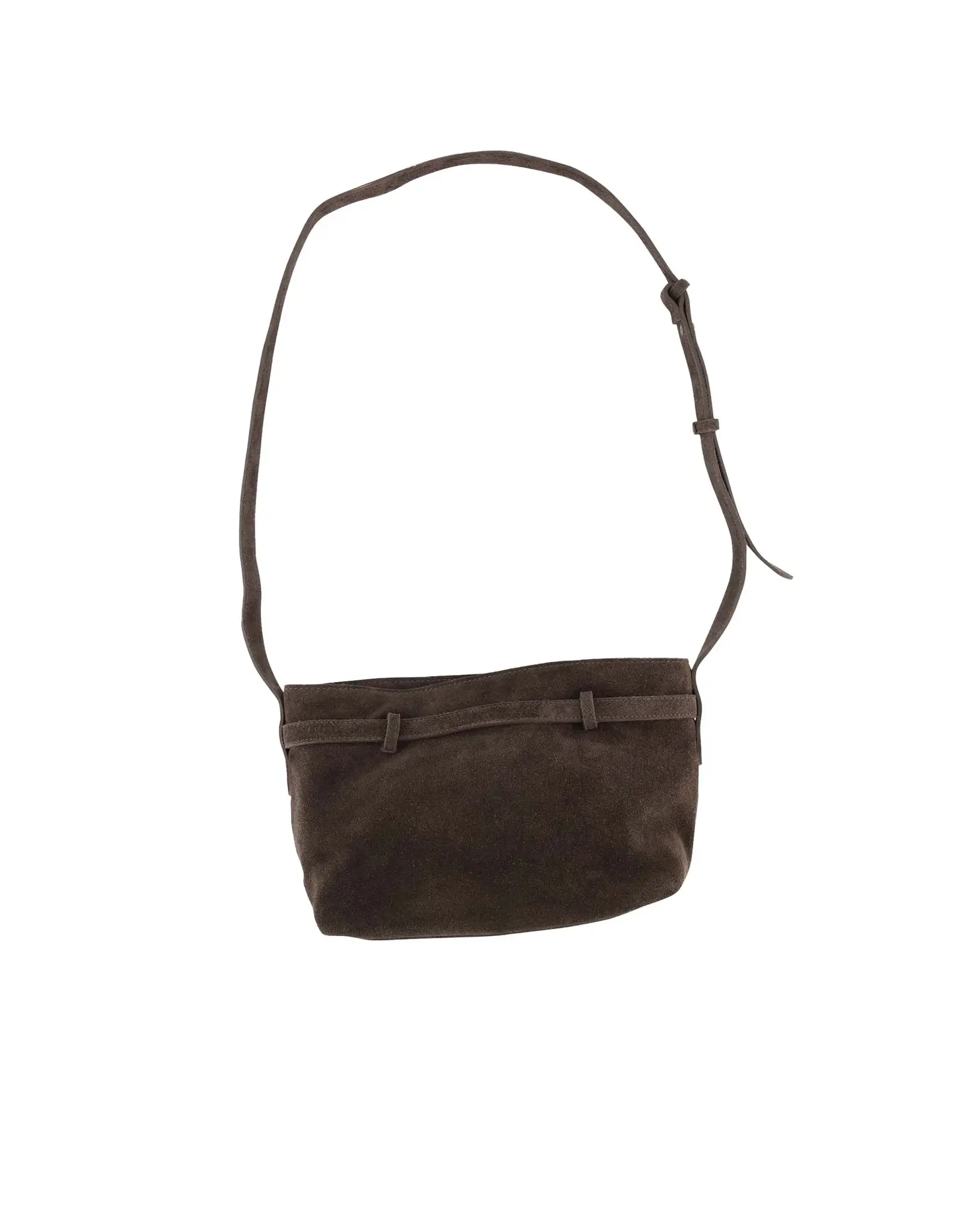 Suede bag strap detail choco