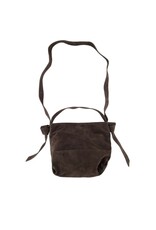 Suede bag knot detail choco