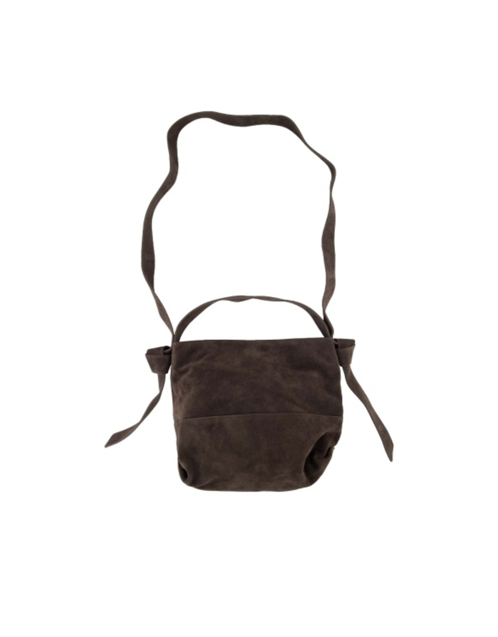 Suede bag knot detail choco