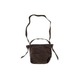 Suede bag knot detail choco