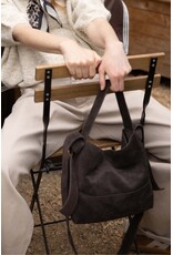 Suede bag knot detail choco