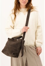 Suede bag knot detail choco