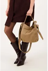 Suede bag knot detail oyster