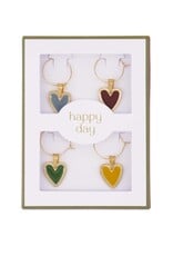 Set 4 wijnglashangers Happy day