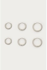 Set oorbellen rond strass zilver