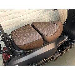 Zadel MOMO Morino deluxe dubbel bruin diamond stitched