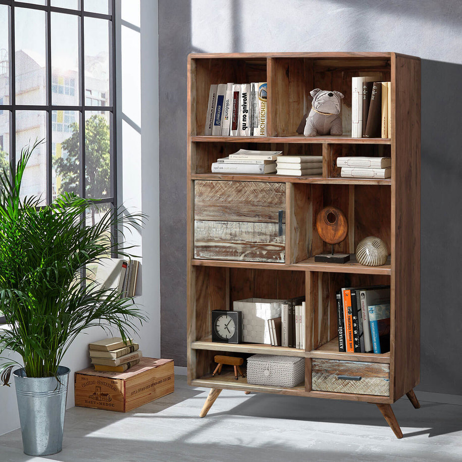 Zen Acacia Large Bookcase