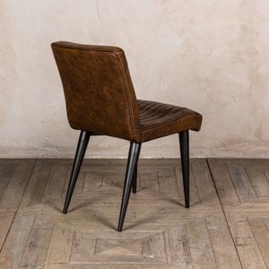 Marie Faux Leather Dining Chairs Brown