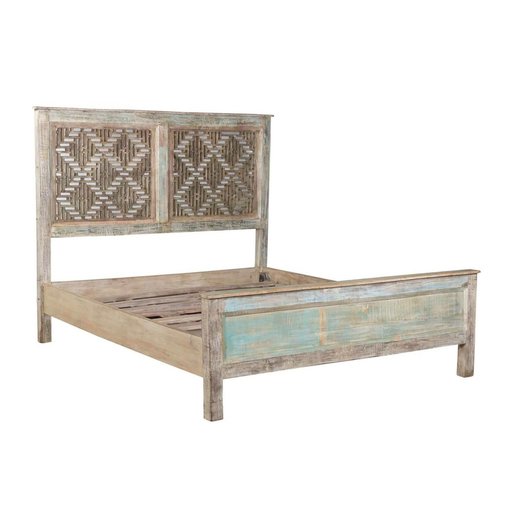 India - Old Furniture Solid Teak Super King Bed