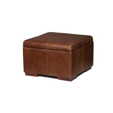 Furniture - UK & Euro Square Leather Storage Footstool