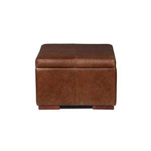 Square Leather Storage Footstool