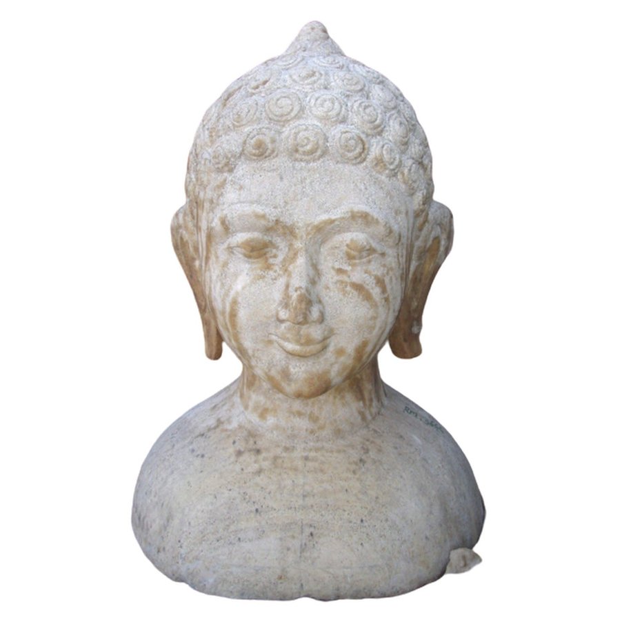 Rare Antique Stone Buddha Bust