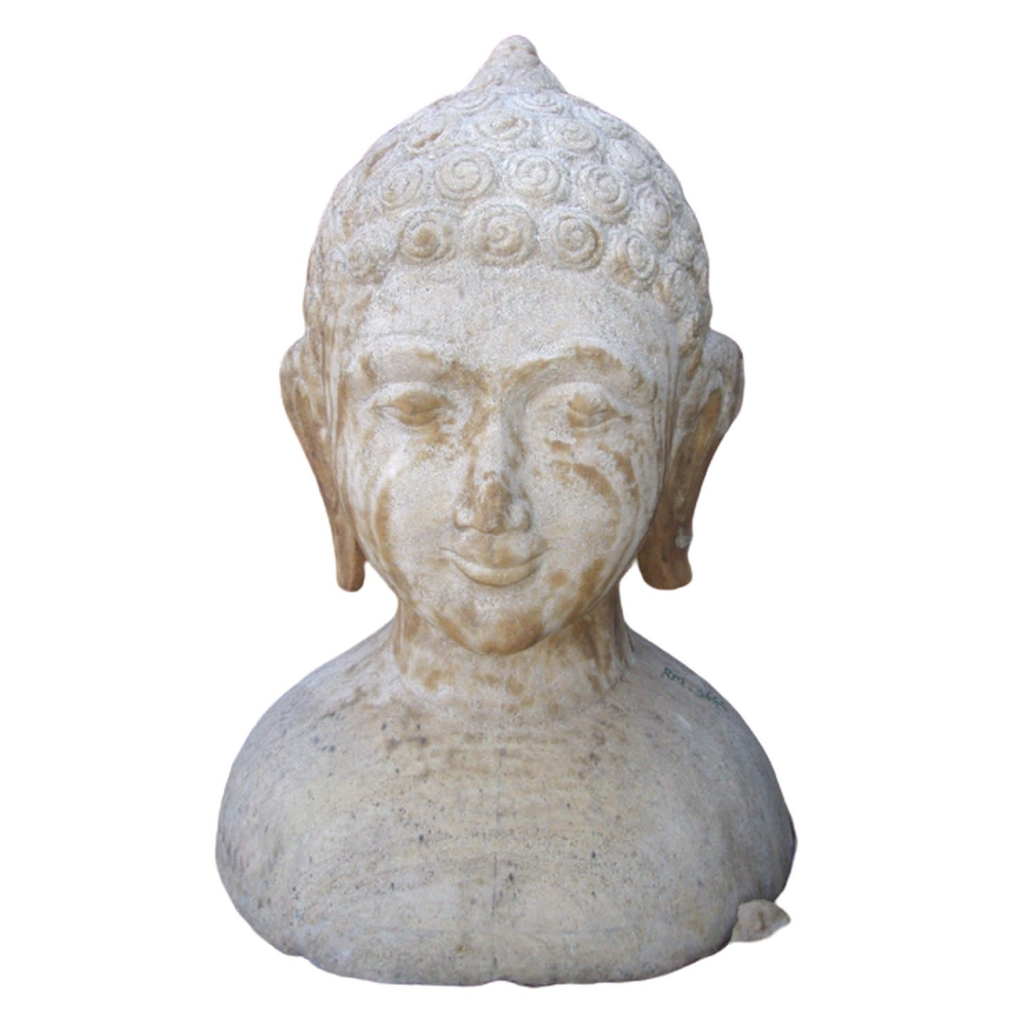 Rare Antique Stone Buddha Bust Trading Boundaries
