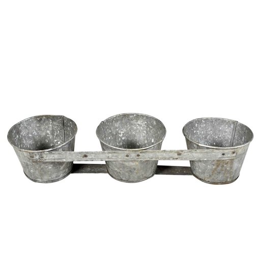 India - Handicrafts Recycled iron triple planter