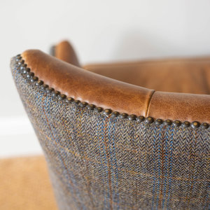 Stanford Leather Chair - Moreland Fabric