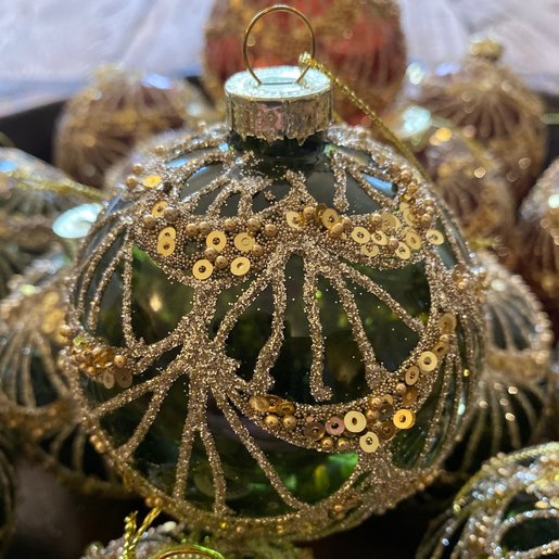 Level 2 Accessories Green & Gold Swag Bauble