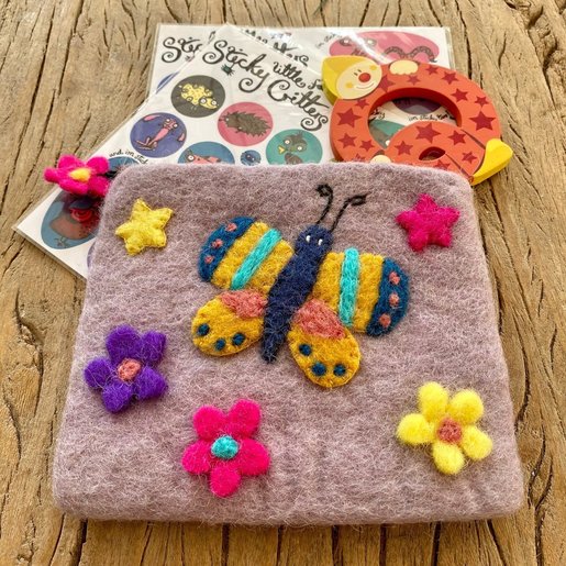 Level 1 Accessories Butterfly Needle Felt Purse