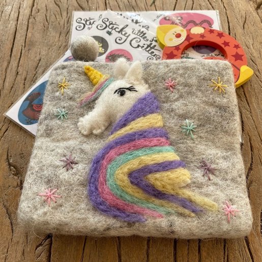 Level 1 Accessories Unicorn Needle Felt Purse