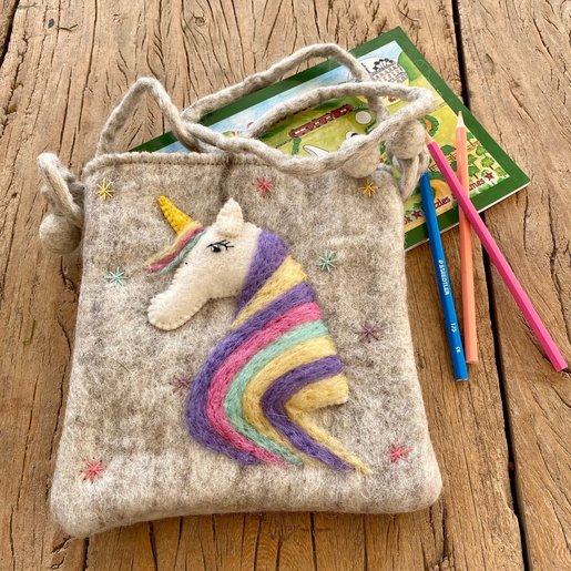 Level 2 Accessories Unicorn Needle Felt Shoulder Bag