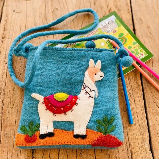 Level 2 Accessories Llama Needle Felt Shoulder Bag