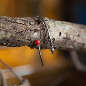 Red Stone & Diamond Point Bracelet