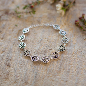 Silver Om Circle Bracelet