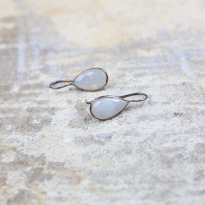 Silver & Moonstone Pear Drop Earrings