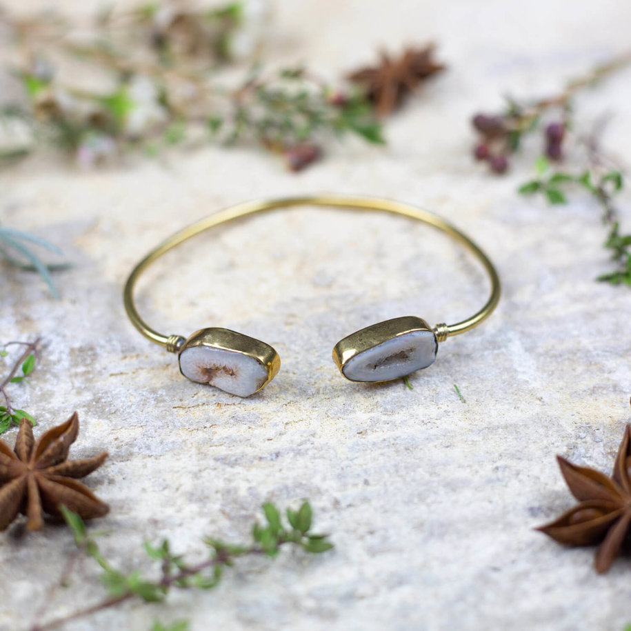 Faux Gold & 'Quartz Crystal' Bracelet