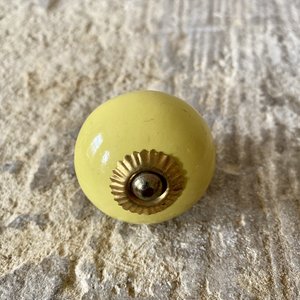 Yellow Round Ceramic Knob