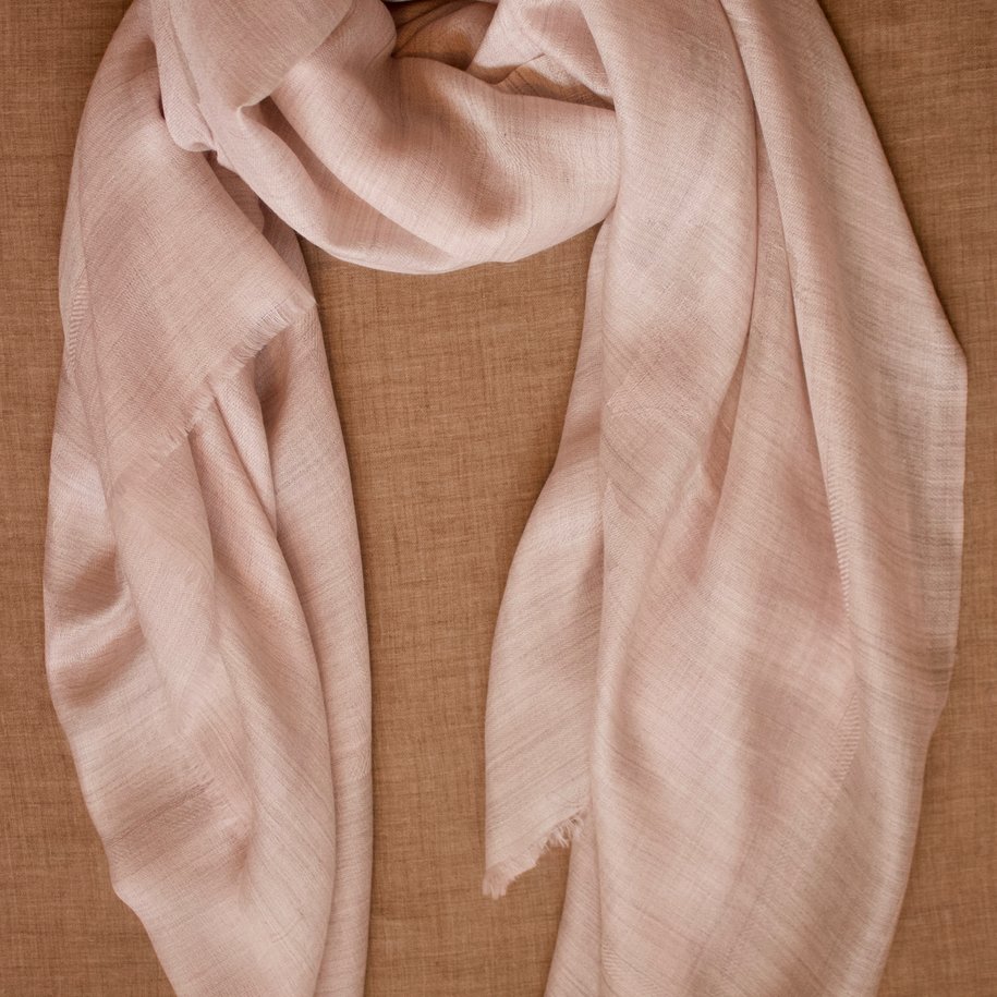 Dusky Pink Butterfly Shawl, Cashmere Blend