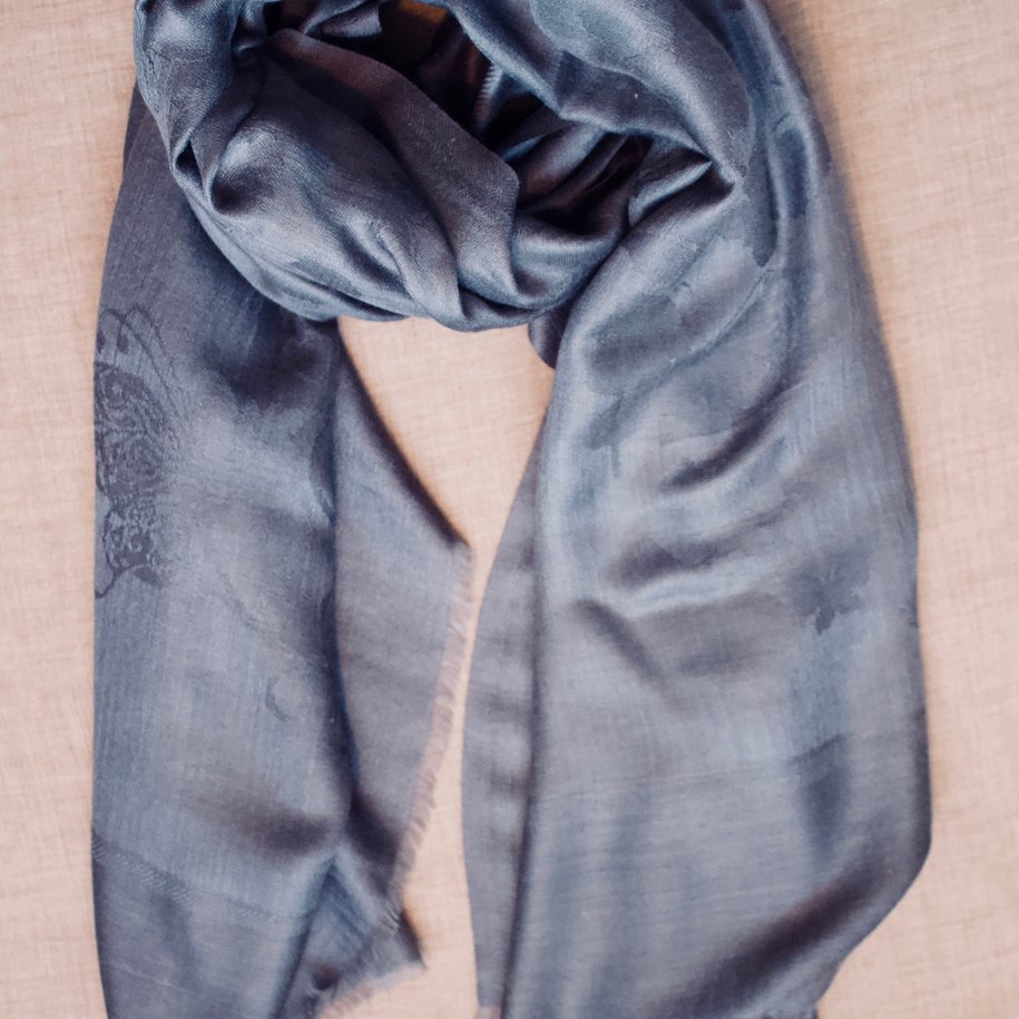 Slate Blue Butterfly Shawl