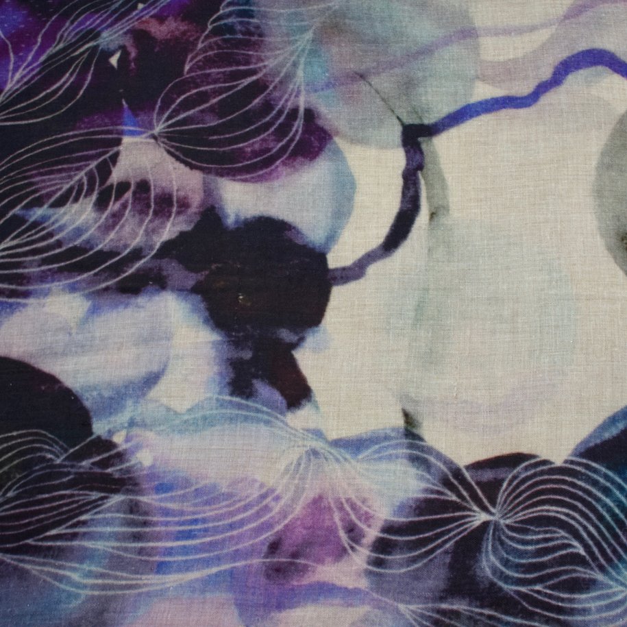 Pure Cashmere Pashmina - Abstract Purple