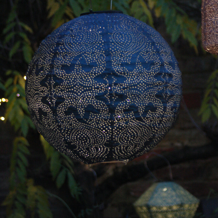 Blue Solar Lantern Globe