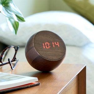 Tumbler Click Clock - Walnut with Red LED