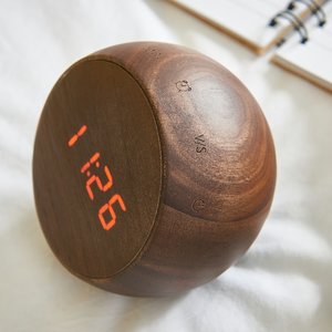 Tumbler Click Clock - Walnut with Red LED