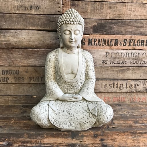 Level 1 Accessories Stoneware Meditating Flower Buddha